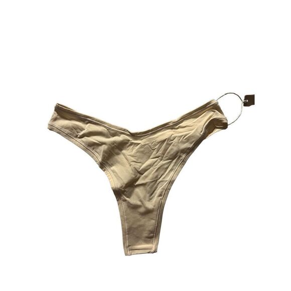 SKIMS Women's Sand High Cut Fits Everybody Dipped Front Thong Size Large NWT - Picture 2 of 5
